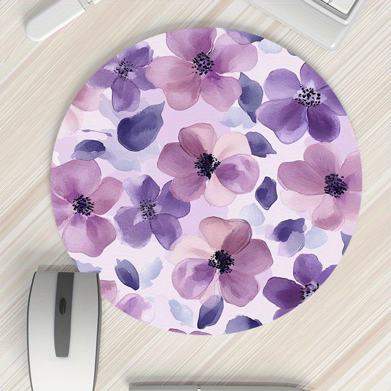 Tradescantia Purple - Tapis de souris rond à fleurs