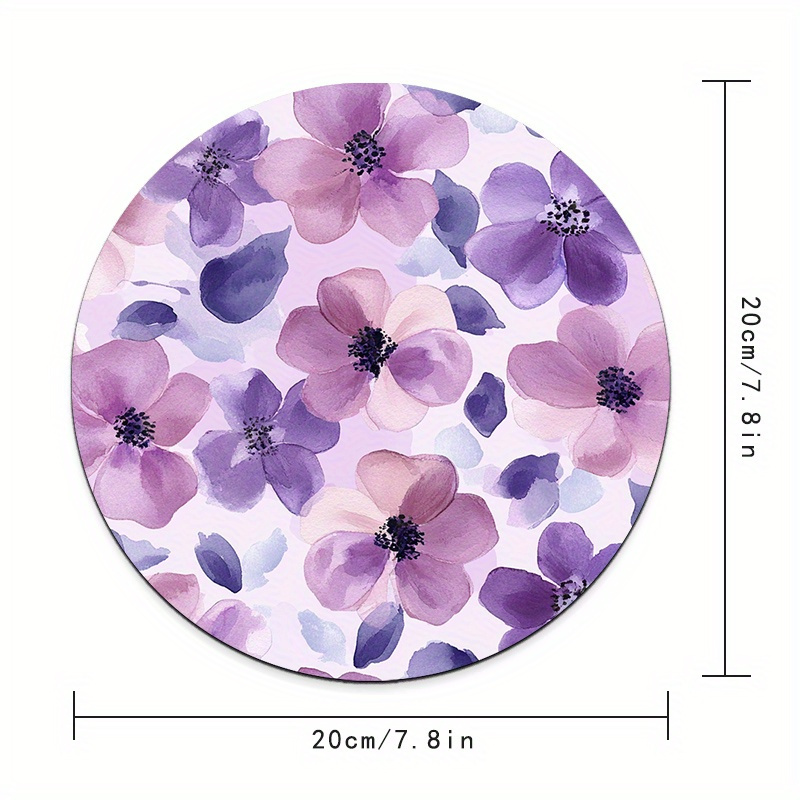 Tapis de souris rond à fleurs  - Tradescantia Purple avis et prix